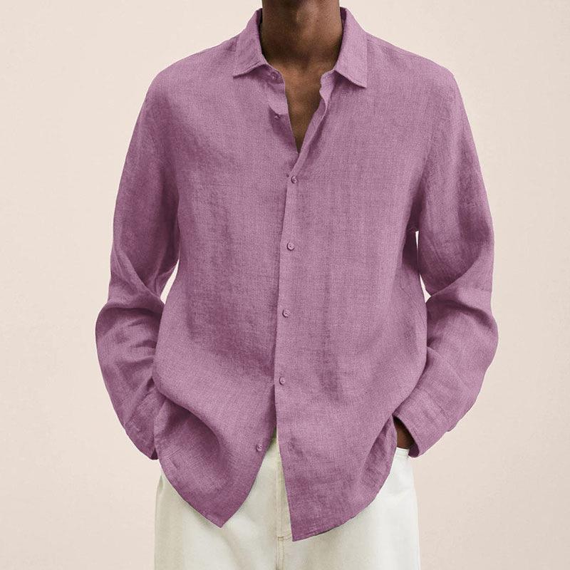 Grayson Chemise Homme – Chemise en Lin Respirant à Manches Longues au Style Intemporel