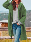 Sawyer Women's Wool Coat – Long Hooded Coat with Elegant Button Closure and Timeless Style