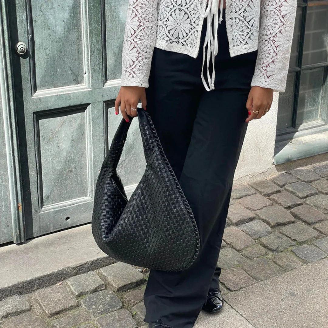 Ariane Sac à Main Tressé Femme – Grand Cabas en Cuir Vegan