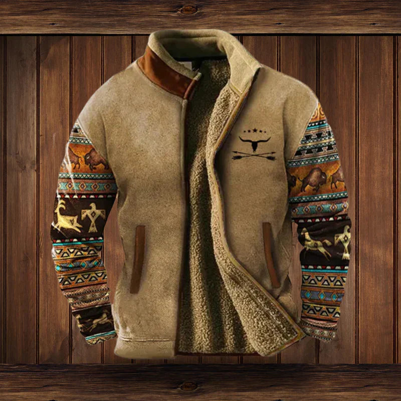 Hudson Veste Polaire Homme – Veste Chaude Bicolore avec Doublure Douce et Col Montant