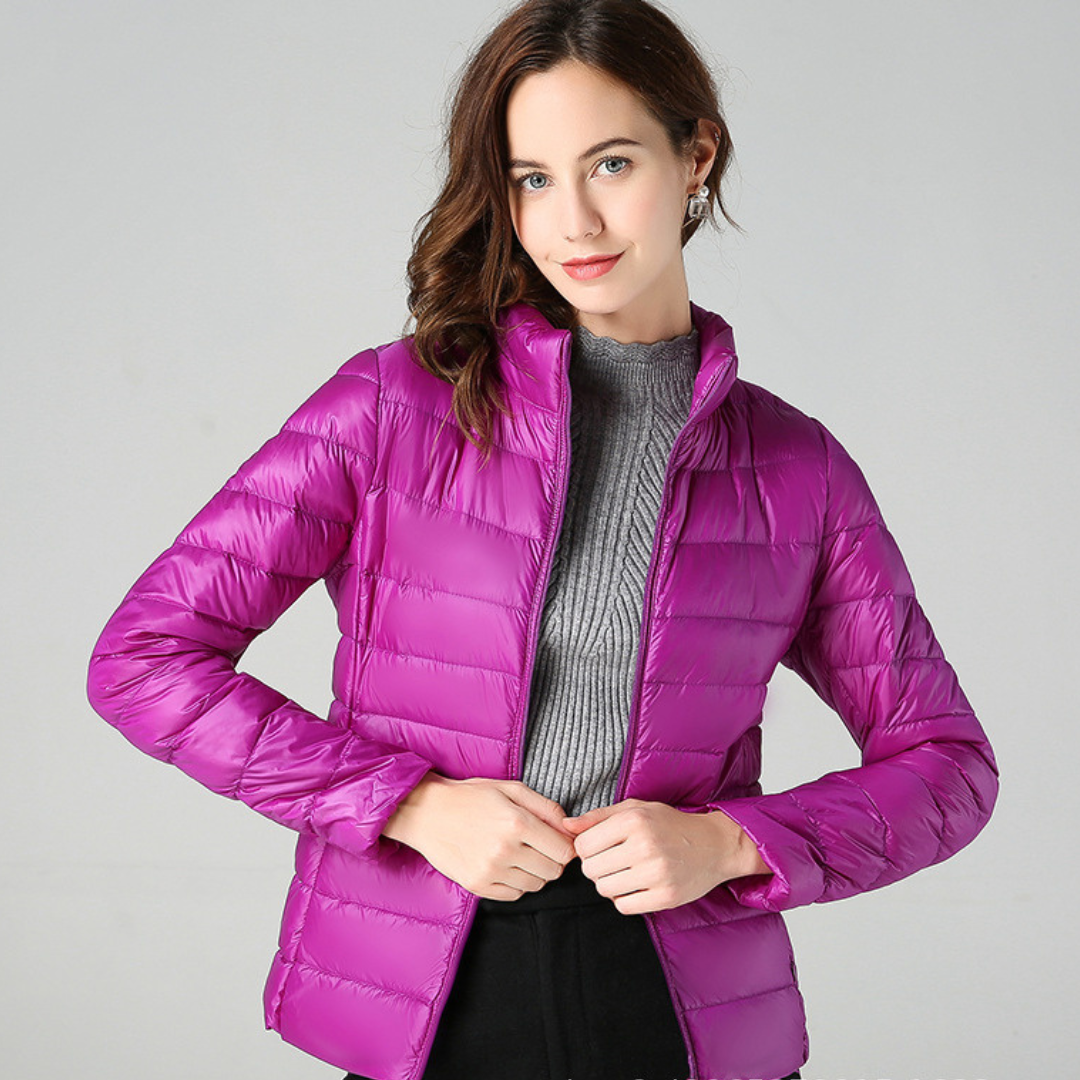 Charlotte Veste Femme – Doudoune Légère Matelassée avec Col Montant et Fermeture Zippée
