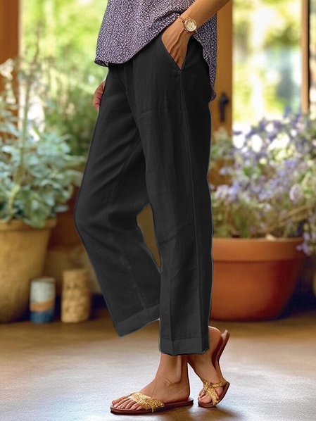 Skylar Pantalon Femme en Lin – Pantalon Ample et Léger au Style Décontracté Chic