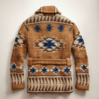 Cardigan da uomo Logan – Gilet jacquard in maglia spessa con collo sciallato e cintura regolabile
