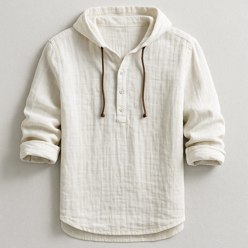 Ryan Chemise Homme – Chemise à Capuche en Coton Léger avec Boutons