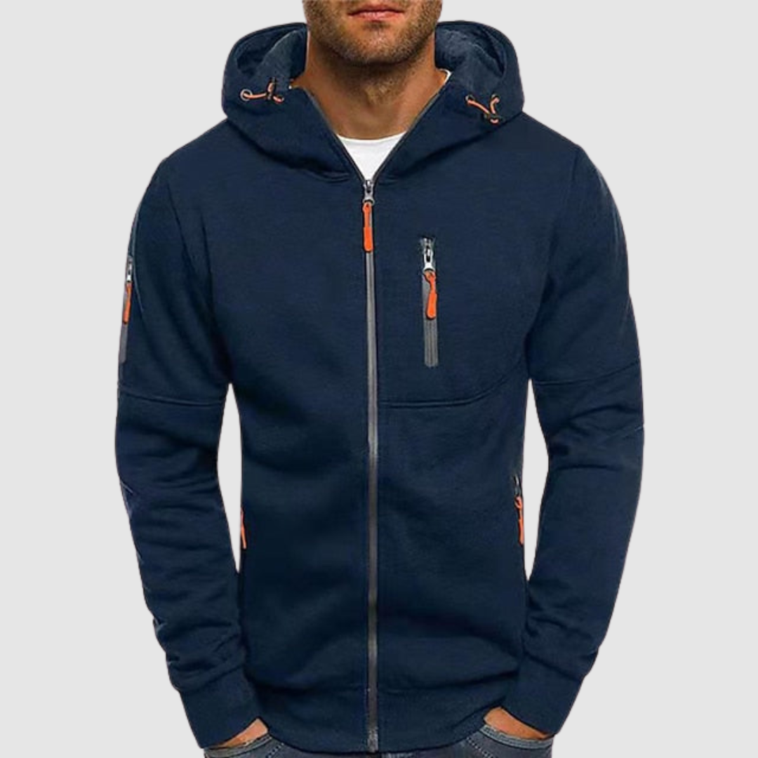 Sterling Hoodie Homme – Sweat à Capuche Zippé en Coton avec Style Sportif et Confort Quotidien