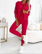 Sabrina Ensemble Femme – Ensemble Lounge 3 Pièces Confortable à Style Sport Chic
