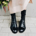 Stivali Donna Finley – Stivali Alti in Pelle con Lacci Eleganti e Chiusura Laterale