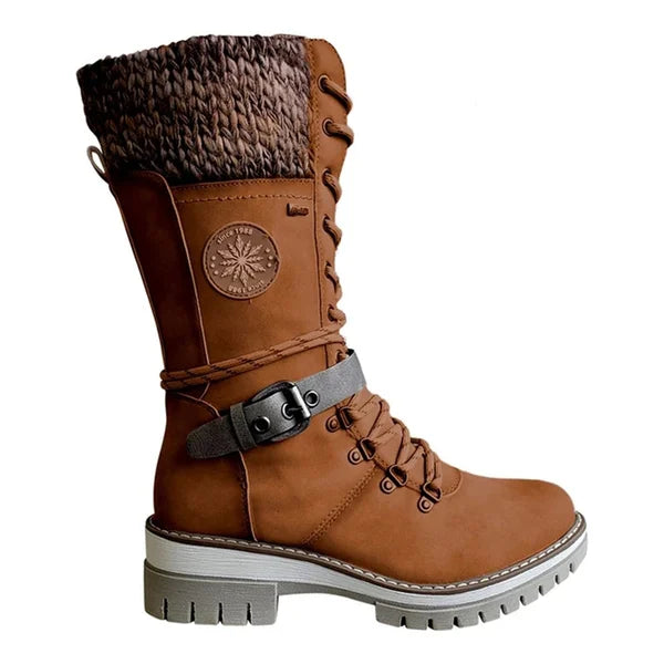 Megan Bottes Hautes Femme – Bottes d’Hiver à Lacets avec Doublure Chaude et Style Outdoor