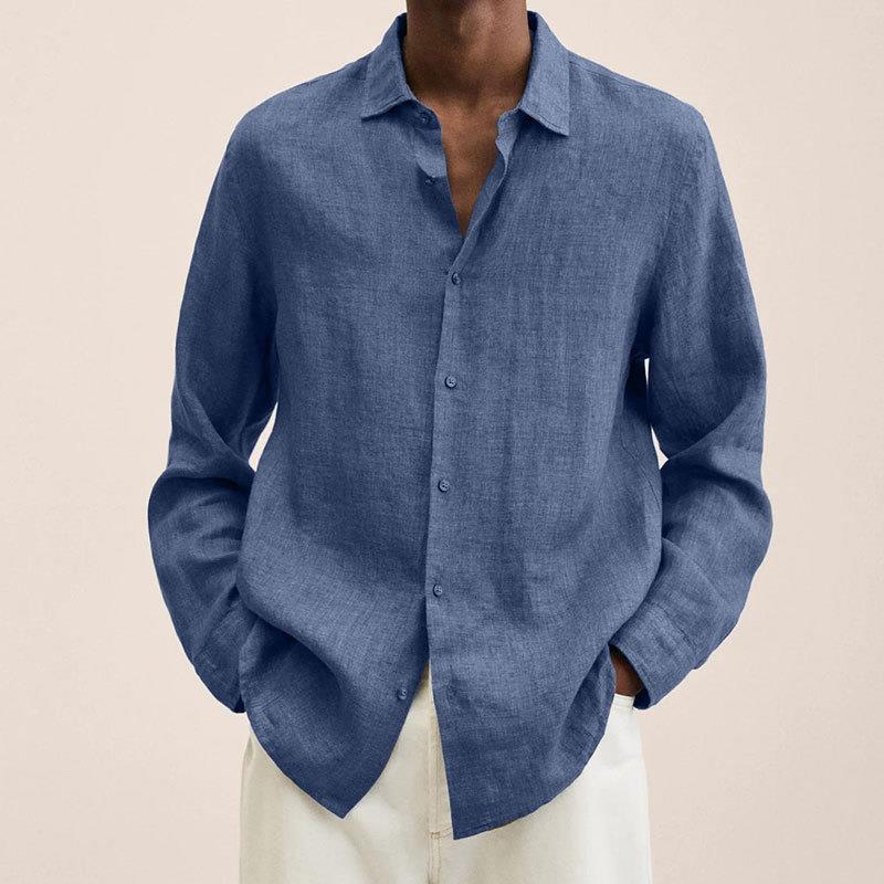 Grayson Chemise Homme – Chemise en Lin Respirant à Manches Longues au Style Intemporel