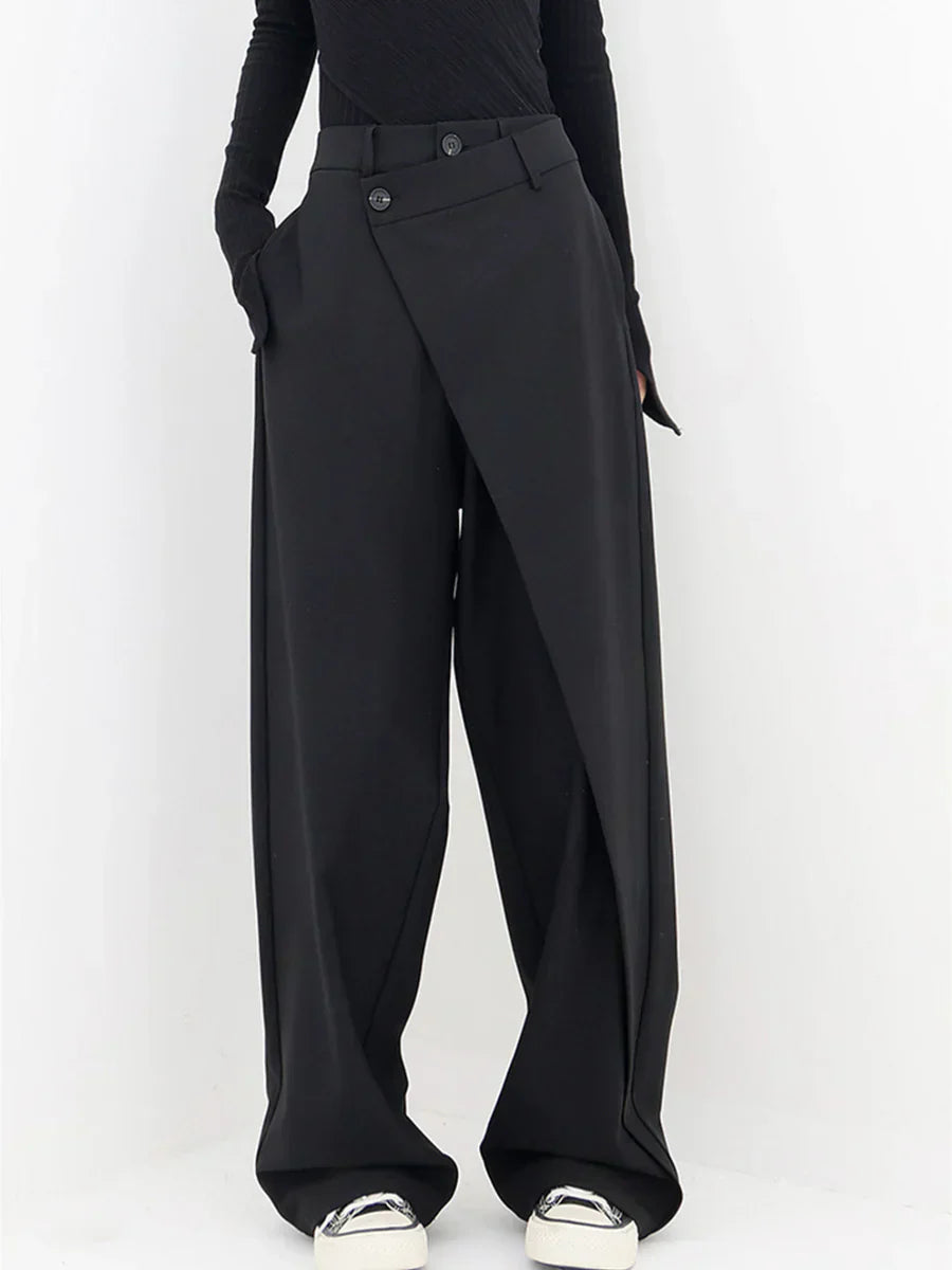 Luningning Pantalon Large Femme – Coupe Asymétrique Élégante & Tissu Fluide Confortable