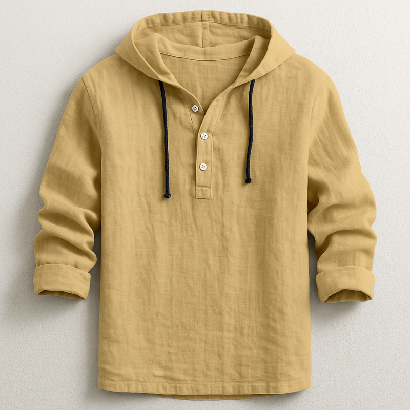 Ryan Chemise Homme – Chemise à Capuche en Coton Léger avec Boutons