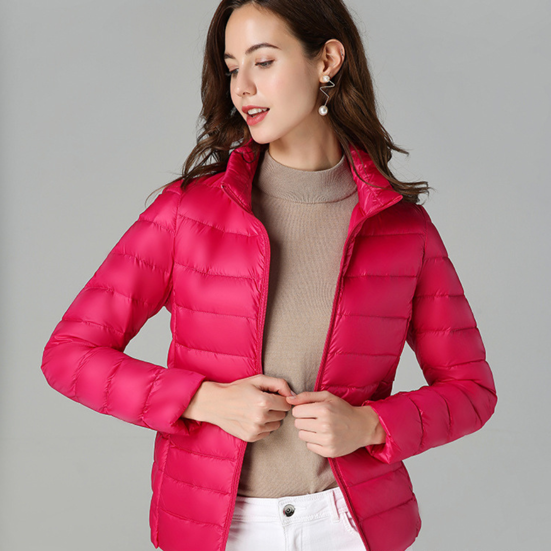 Charlotte Veste Femme – Doudoune Légère Matelassée avec Col Montant et Fermeture Zippée