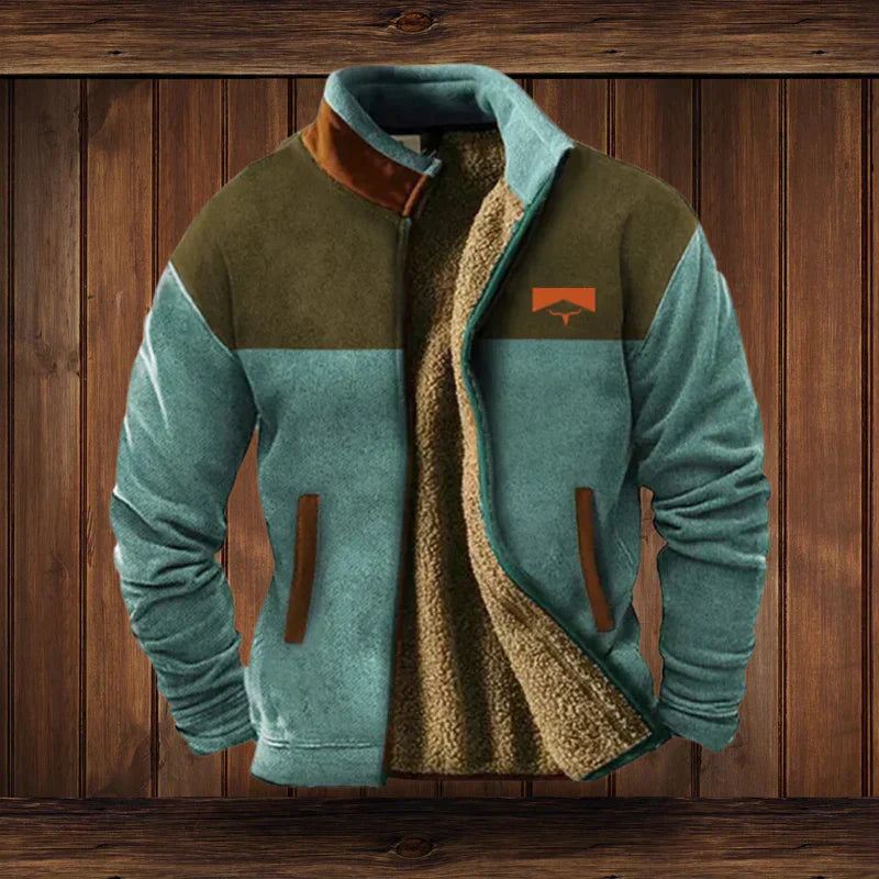 Hudson Veste Polaire Homme – Veste Chaude Bicolore avec Doublure Douce et Col Montant