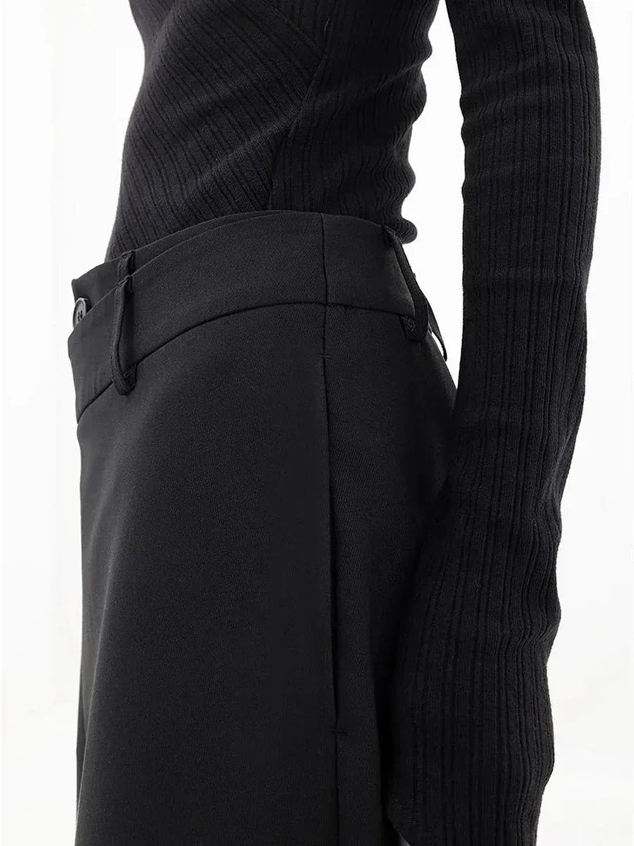 Luningning Pantalon Large Femme – Coupe Asymétrique Élégante & Tissu Fluide Confortable