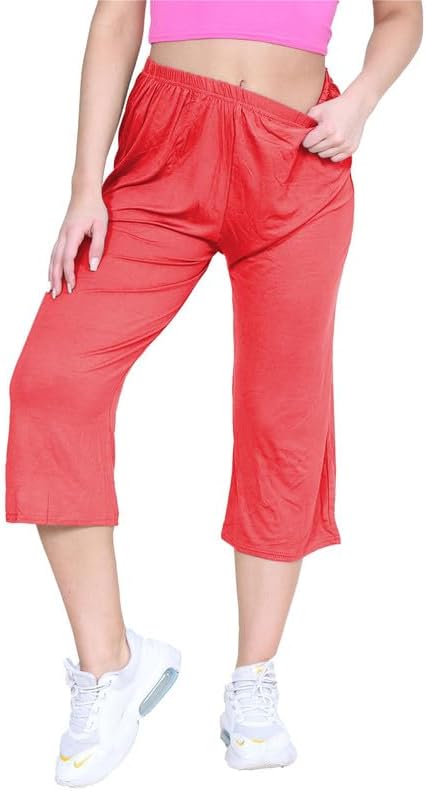 Nicole Pantalon Culotte Femme Grande Taille – Pantalon Palazzo 3/4 Fluide à Taille Élastique