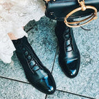 Stivali Donna Finley – Stivali Alti in Pelle con Lacci Eleganti e Chiusura Laterale