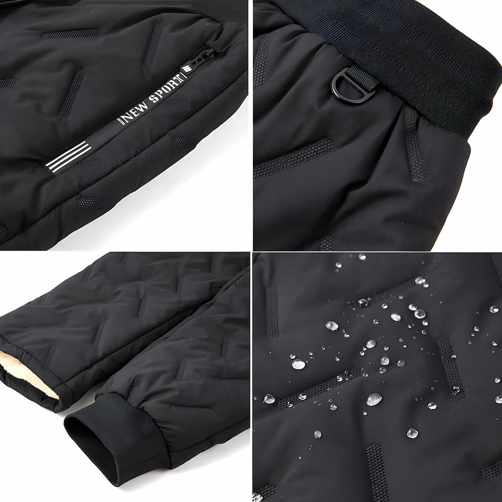 Sawyer Pantalon Thermique Homme – Jogging Doublé en Polaire avec Poches Zippées