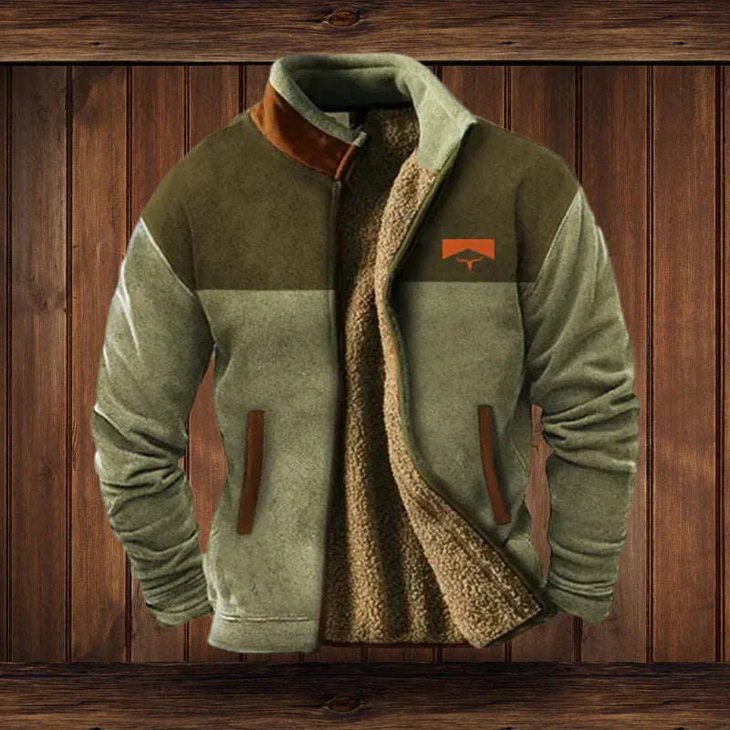Hudson Veste Polaire Homme – Veste Chaude Bicolore avec Doublure Douce et Col Montant