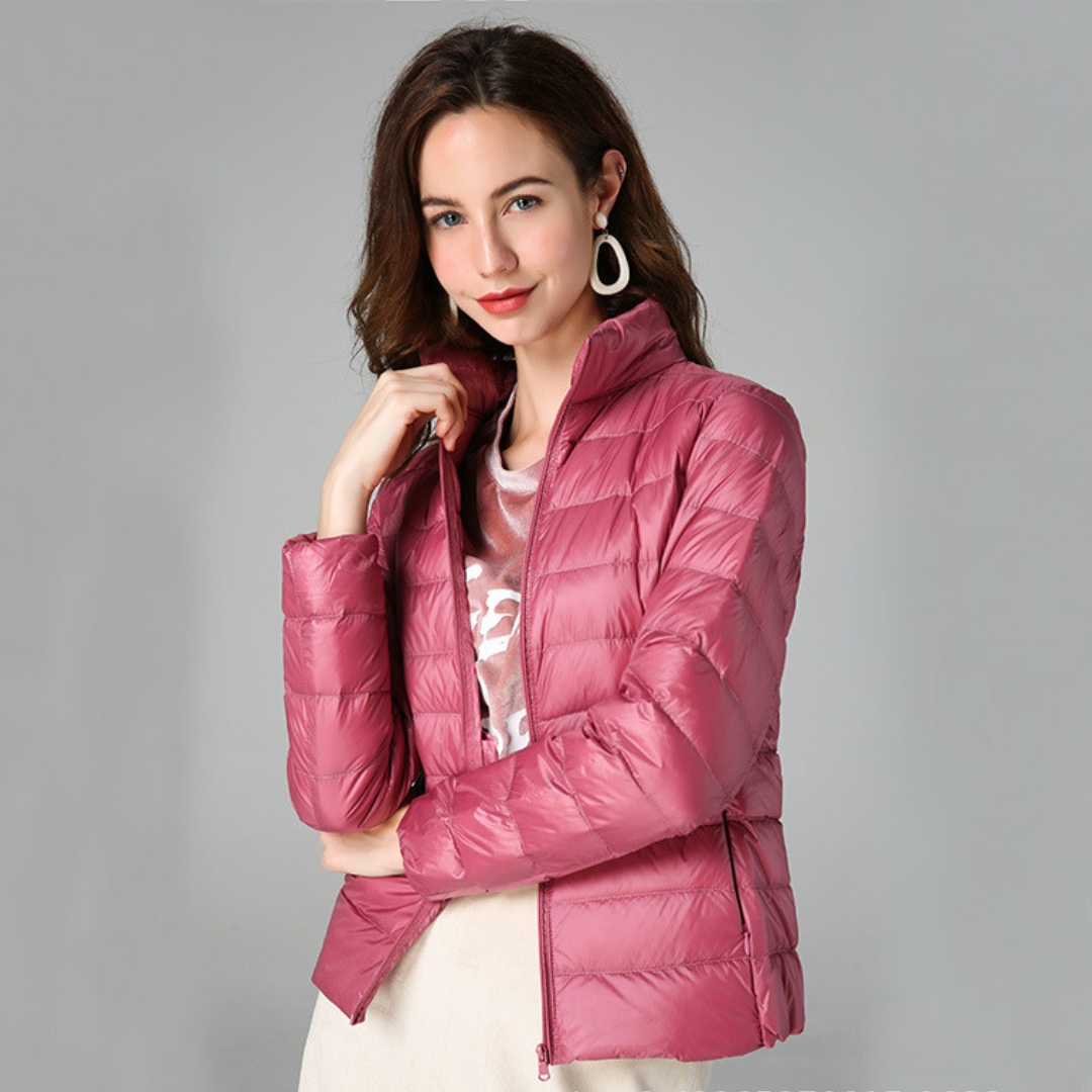 Charlotte Veste Femme – Doudoune Légère Matelassée avec Col Montant et Fermeture Zippée