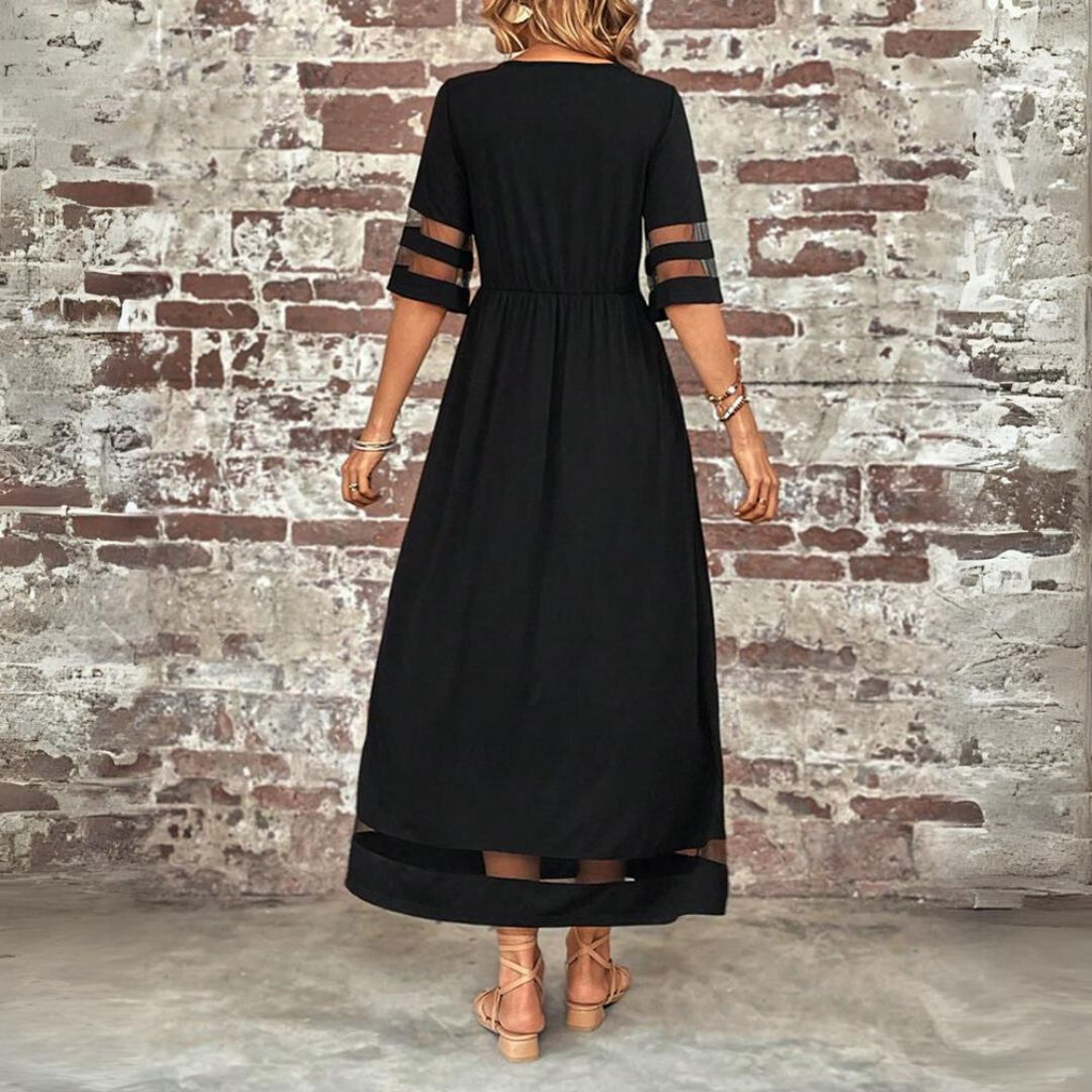 Katrina Robe Midi Empire – Robe Fluide Élégante au Confort Absolu