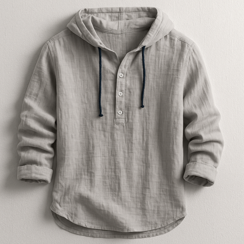 Ryan Chemise Homme – Chemise à Capuche en Coton Léger avec Boutons