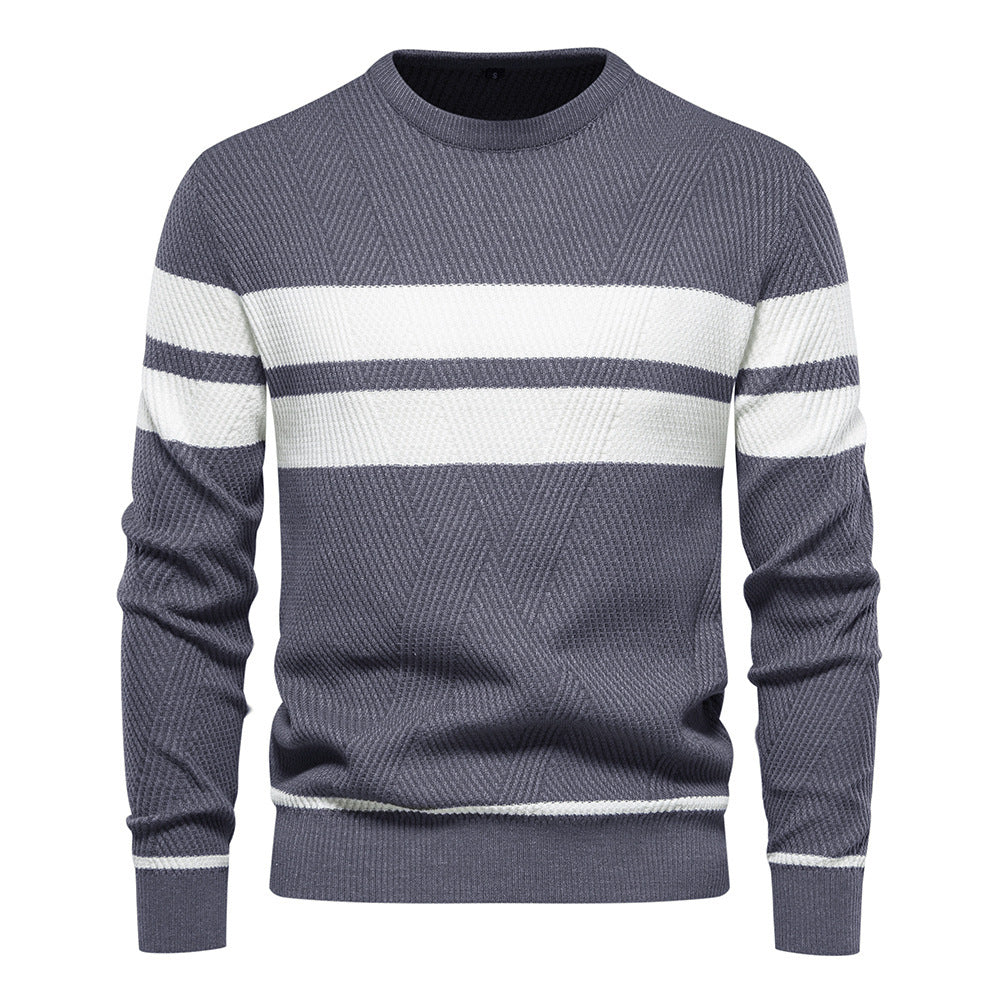 Amaury Pull Homme – Pull Rayé Décontracté à Coupe Regular et Style Intemporel