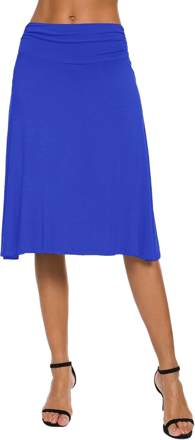 Isaline Jupe Trapèze – Jupe Midi Taille Élastique Élégante et Confortable