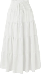Éléna Jupe Maxi – Jupe Longue Bohème Convertible 2-en-1 Taille Smockée