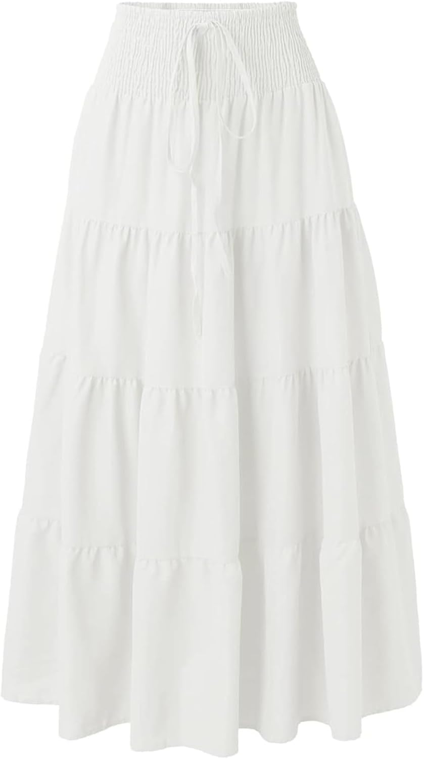 Éléna Jupe Maxi – Jupe Longue Bohème Convertible 2-en-1 Taille Smockée
