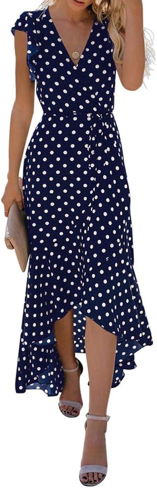 Kristine Robe Maxi Fleurie Femme – Robe Portefeuille Bohème à Col V