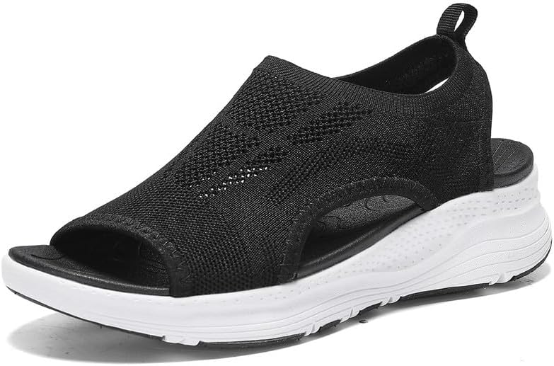 Roxane Sandales Femme en Maille – Sandales Slingback Confort avec Semelle Amortissante