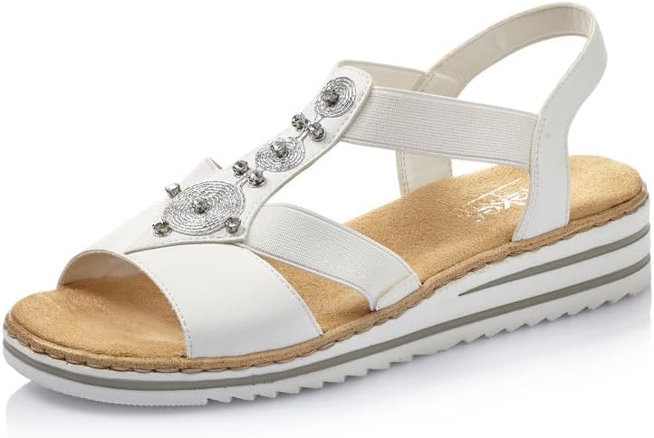 Solène Sandales Compensées Femme – Sandales Confort à Bride Élastique et Semelle Légère