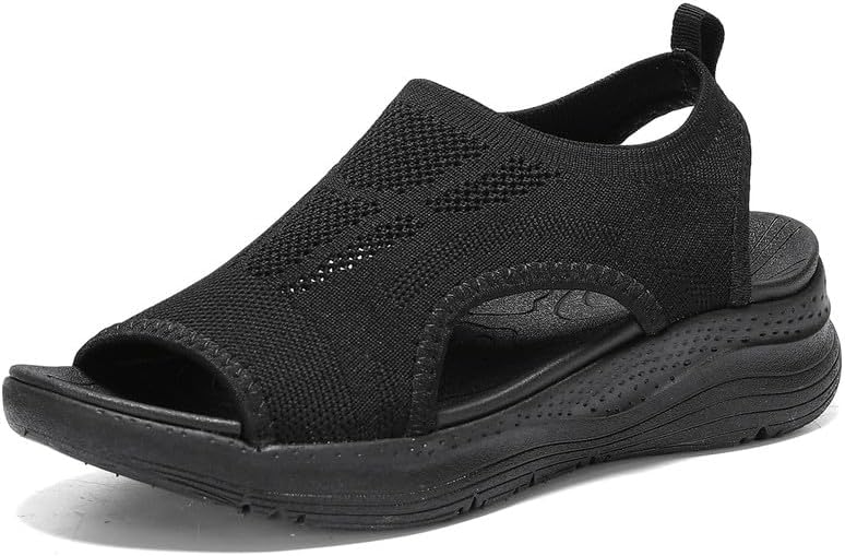 Roxane Sandales Femme en Maille – Sandales Slingback Confort avec Semelle Amortissante