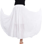 Zinnia Jupe Longue en Coton et Lin – Jupe Bohème Évasée Double Épaisseur à Taille Élastique