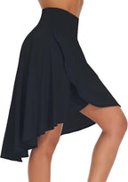 Soléna Jupe-Short – Jupe Asymétrique Taille Haute avec Short Intégré