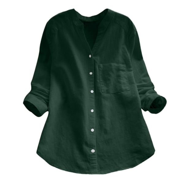 Ylva Chemise Femme – Chemise en Lin-Coton avec Coupe Ample et Style Décontracté
