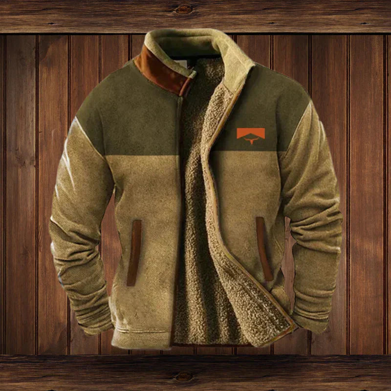 Hudson Veste Polaire Homme – Veste Chaude Bicolore avec Doublure Douce et Col Montant