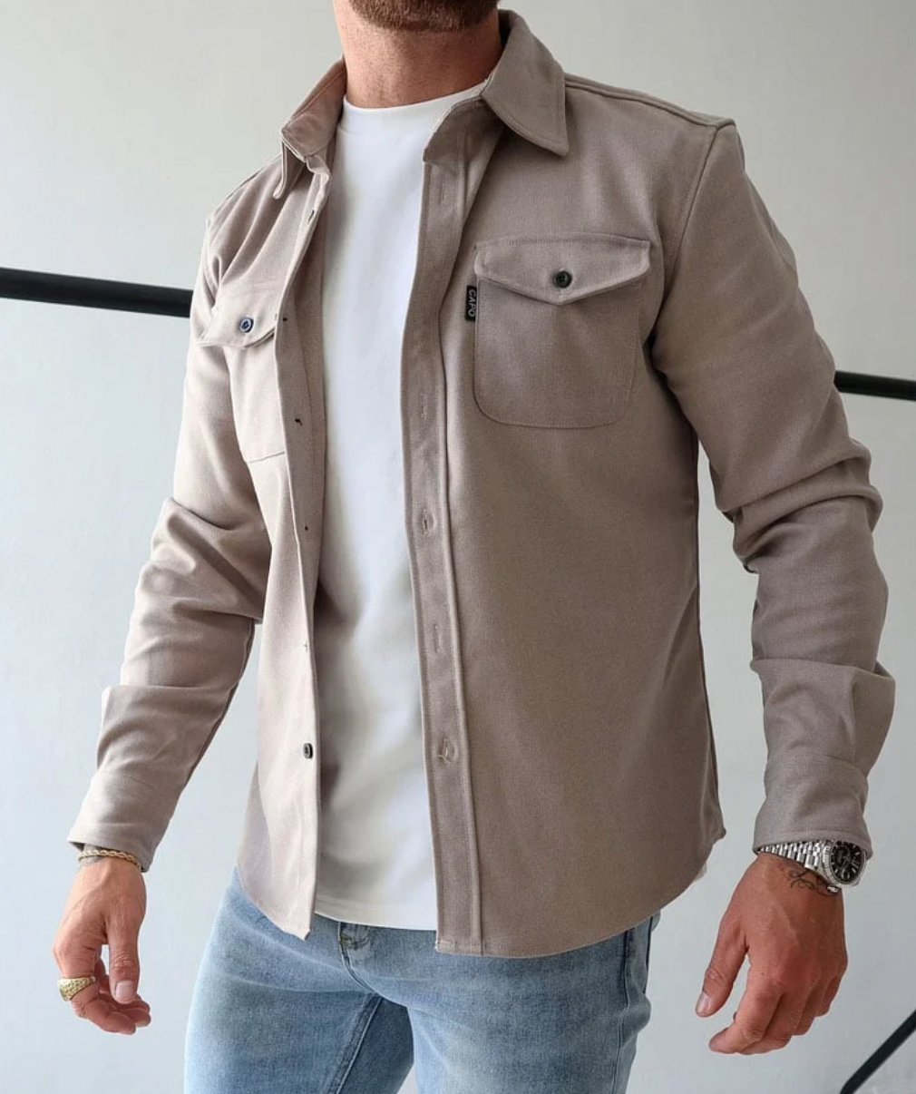 Maëlan Overshirt Men – Casual Shirt Jacket with Buttons and Chest Pockets