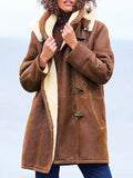 Anneliese Cappotto Donna con Cappuccio – Cappotto Foderato Effetto Montone con Chiusura a Brandebourg