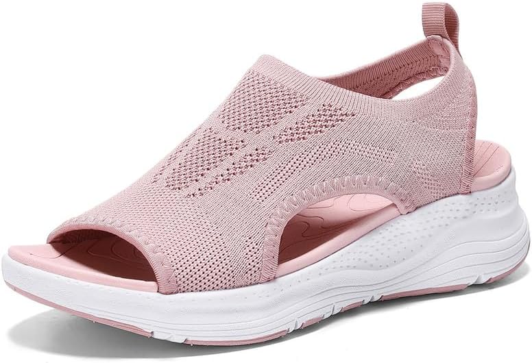 Roxane Sandales Femme en Maille – Sandales Slingback Confort avec Semelle Amortissante