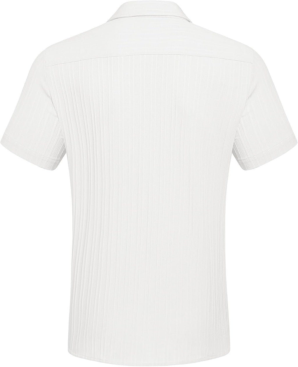Bastien Chemise Homme – Chemise Texturée à Manches Courtes avec Poche