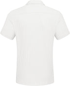 Bastien Chemise Homme – Chemise Texturée à Manches Courtes avec Poche