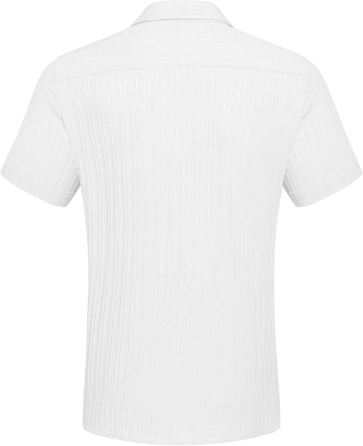 Bastien Chemise Homme – Chemise Texturée à Manches Courtes avec Poche