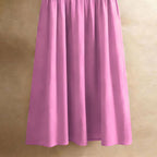 Matilde Robe Femme – Robe Midi en Coton et Lin avec Broderies Florales, Plis et Poches