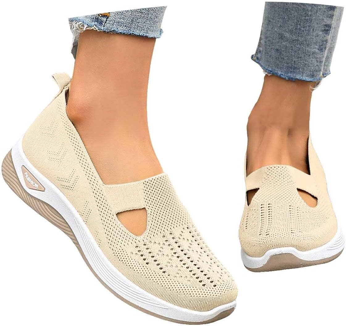 Cyrielle Zapatos Mujer Transpirables – Zapatillas Ligeras para Poner con Soporte de Arco