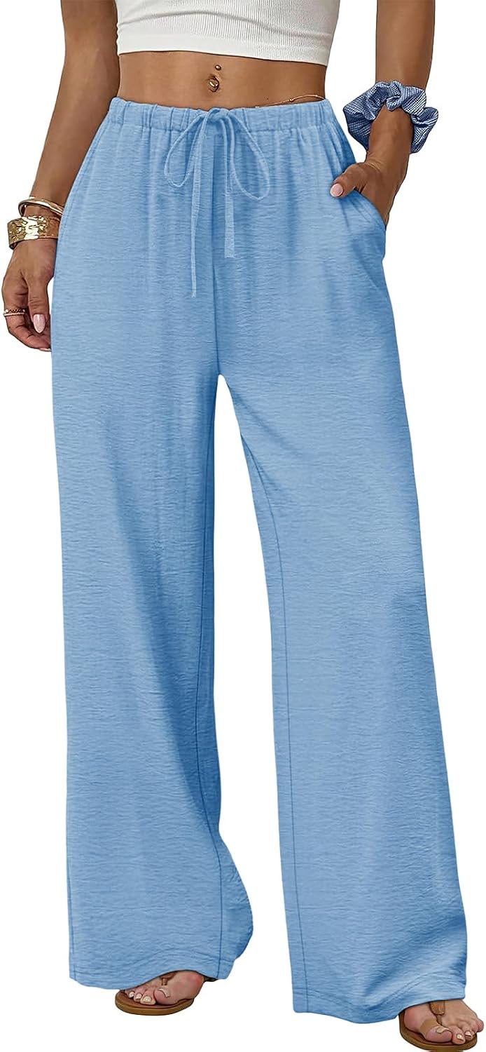 Charlene Pantalon Palazzo Fluide – Pantalon Léger à Jambes Larges pour un Confort Quotidien