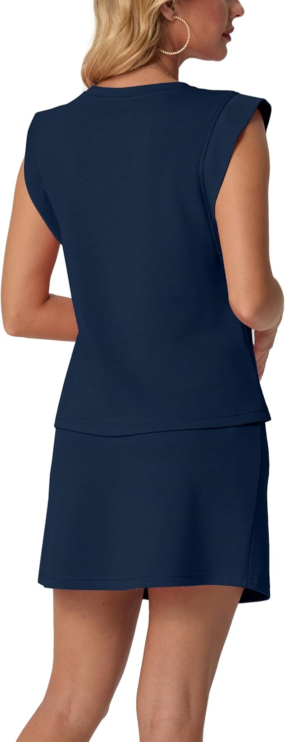 Clémence Ensemble Femme 2 Pièces – Haut à Manches Courtes et Jupe-Short avec Poches