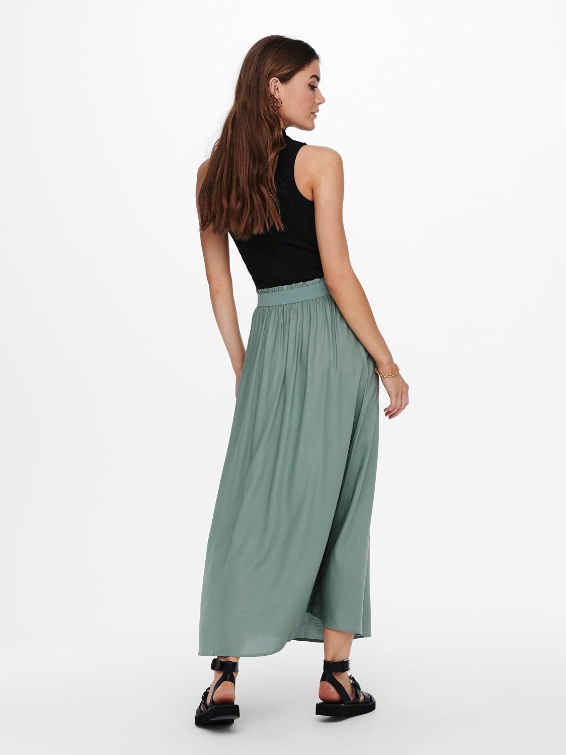 Clarisse Jupe Longue Plissée – Jupe Fluide Élégante en Viscose Douce