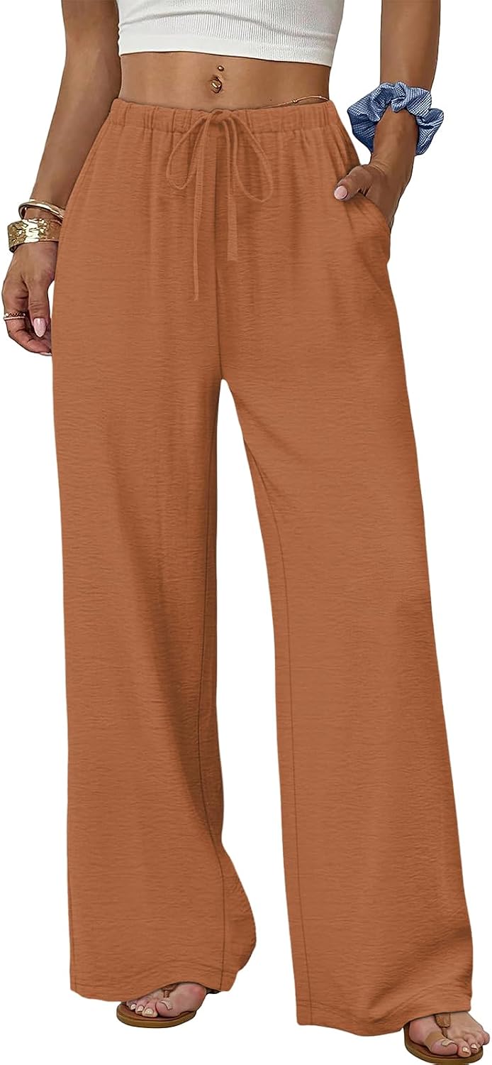 Charlene Pantalon Palazzo Fluide – Pantalon Léger à Jambes Larges pour un Confort Quotidien