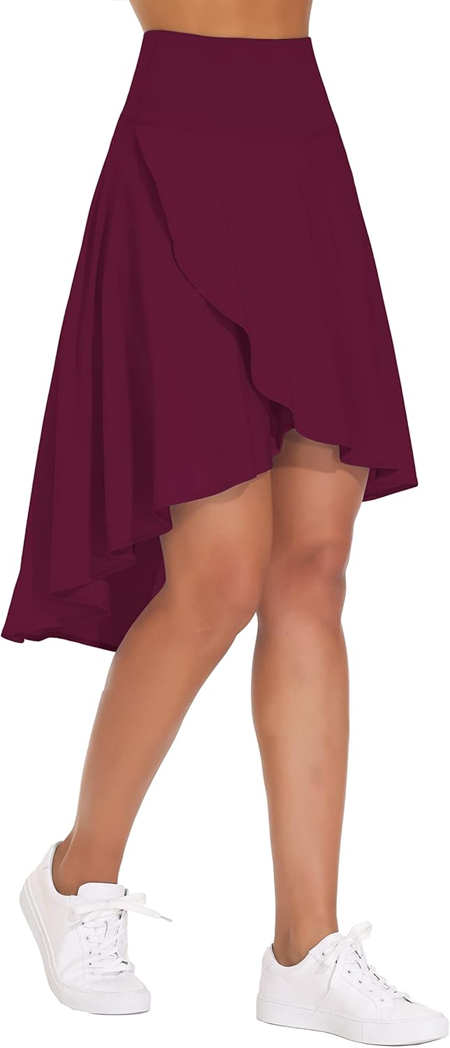 Soléna Jupe-Short – Jupe Asymétrique Taille Haute avec Short Intégré
